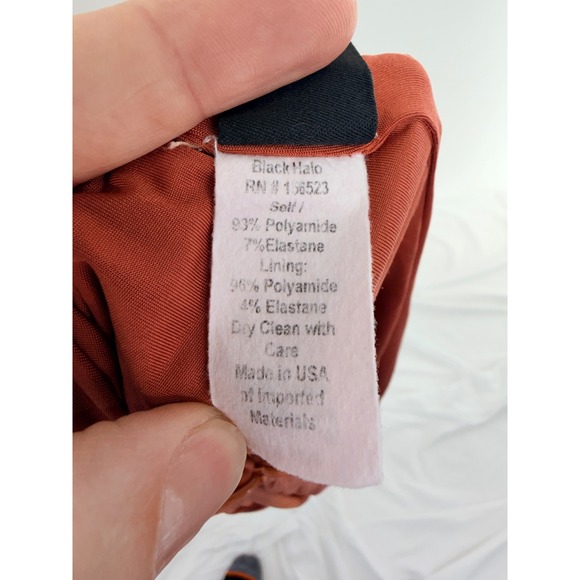 BLACK HALO Ruched Mesh Maxi Dress Sunset Cloud Print Mock Neck Slit Size 12 - Picture 7 of 9